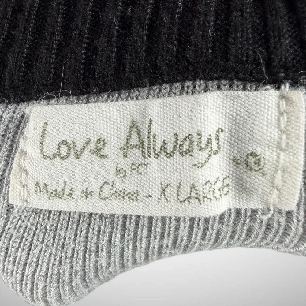 Love Always by FCT Black & Gray Striped Mock-Neck Sweater Midi Dress – Size XL - Picture 16 of 17